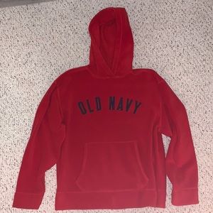 Red Vintage Old Navy Men’s Medium Plush Hoodie